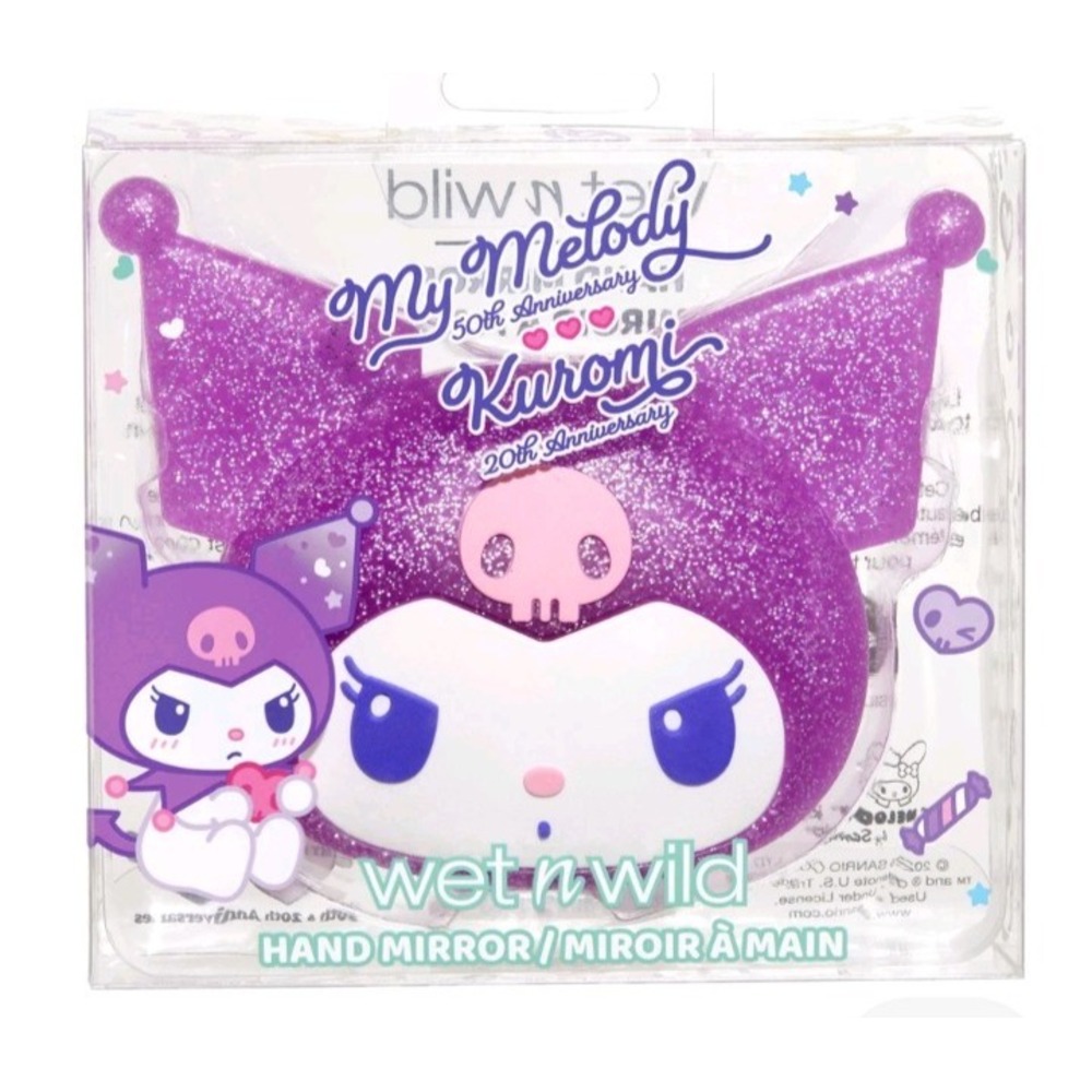 Wet n Wild Kuromi 20th Anniversary Purple Glitter Hand Mirror Limited Edition